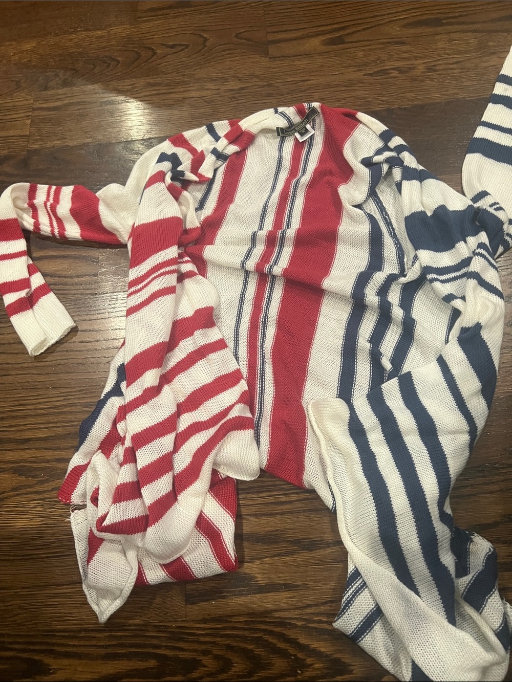 lovestitch Red, White & Navy Striped Knit Top